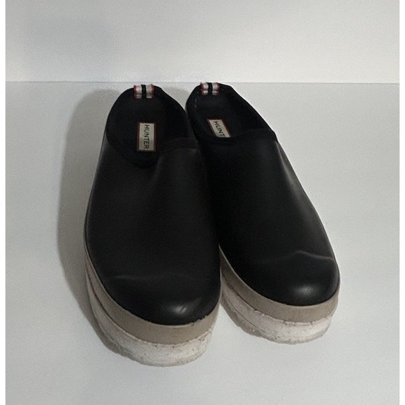 HUNTER Play Speckled Sole Clog Women's Sz 10 Black Steel Preppy Waterproof - Picture 3 of 10